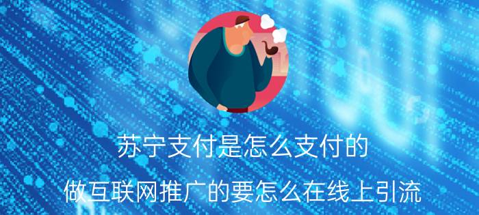 苏宁支付是怎么支付的 做互联网推广的要怎么在线上引流？